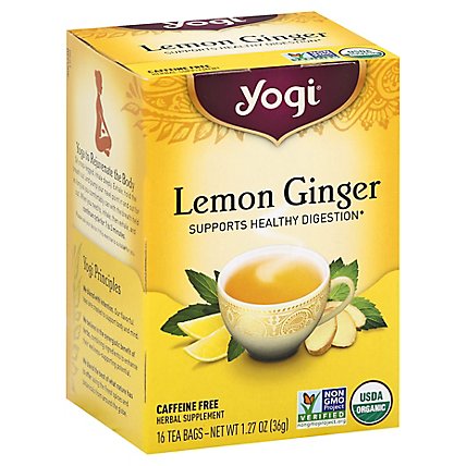 Yogi Herbal Supplement Tea Lemon Ginger 16 Count - 1.27 Oz - Image 1
