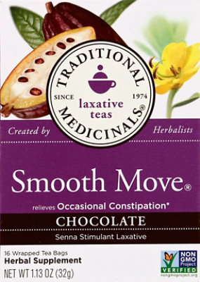 Traditional Medicinals Herbal Tea Organic Laxative Smooth Move Chocolate - 16 Count - Image 2