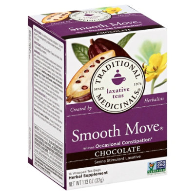 Traditional Medicinals Herbal Tea Organic Laxative Smooth Move Chocolate - 16 Count - Image 1