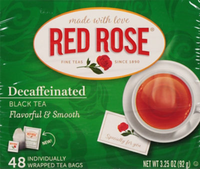 Red Rose Black Tea Fruit Flavored Decaffeinated - 48 Count - Image 2