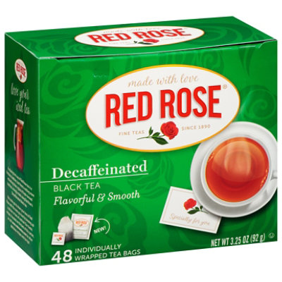 Red Rose Black Tea Fruit Flavored Decaffeinated - 48 Count - Image 1