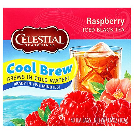 Celestial Seasonings Black Tea Iced Cool Brew Raspberry - 40 Count - Image 4