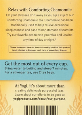 Yogi Herbal Supplement Tea Organic Chamomile 16 Count - 0.85 Oz - Image 5