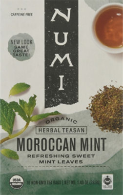 Numi Herbal Teasan Organic Tea Caffeine Free Moroccan Mint 18 Count - 1.40 Oz - Image 2