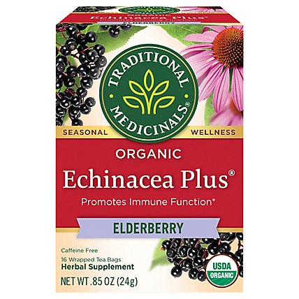 Traditional Medicinals Organic Echinacea Plus Elderberry Herbal Tea Bags - 16 Count - Image 3