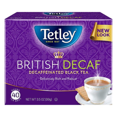 Tetley Black Tea Premium British Blend Decaffeinated 40 Count Jewel