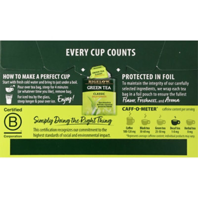 Bigelow Green Tea Bags Classic Decaffeinated 20 Count - 0.91 Oz - Image 4