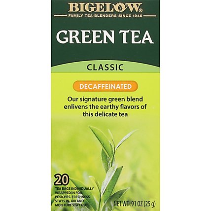 Bigelow Green Tea Bags Classic Decaffeinated 20 Count - 0.91 Oz - Image 2
