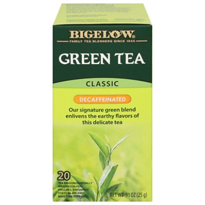 Bigelow Green Tea Bags Classic Decaffeinated 20 Count - 0.91 Oz - Image 1