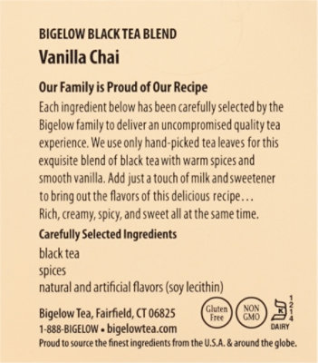 Bigelow Black Tea Bags Vanilla Chai 20 Count - 1.64 Oz - Image 3