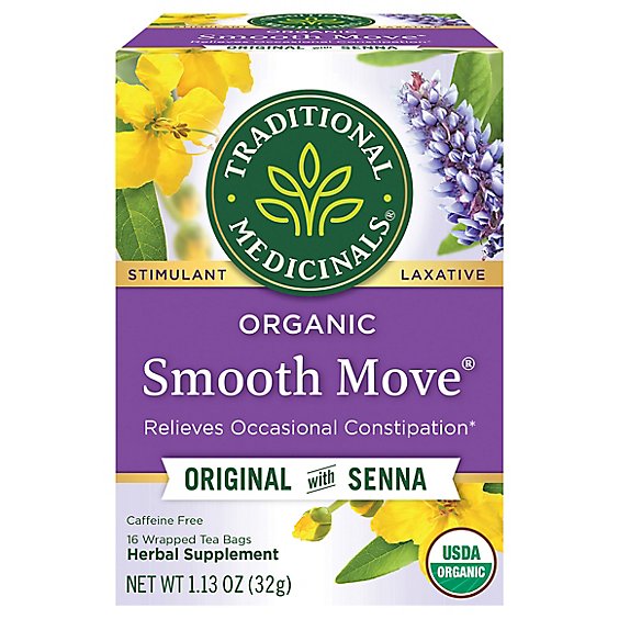 Traditional Medicinals Organic Smooth Move Herbal Laxative Tea Bags - 16 Count