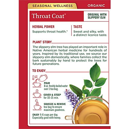 Traditional Medicinals Organic Throat Coat Herbal Tea Bags - 16 Count - Image 5