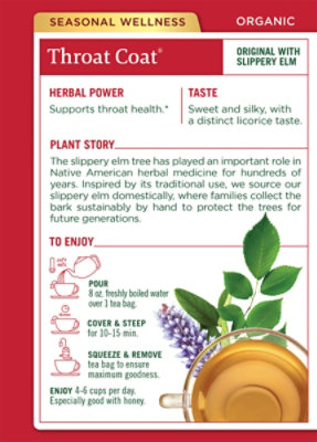 Traditional Medicinals Organic Throat Coat Herbal Tea Bags - 16 Count - Image 3