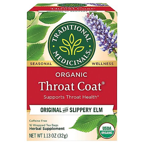 Traditional Medicinals Organic Throat Coat Herbal Tea Bags - 16 Count