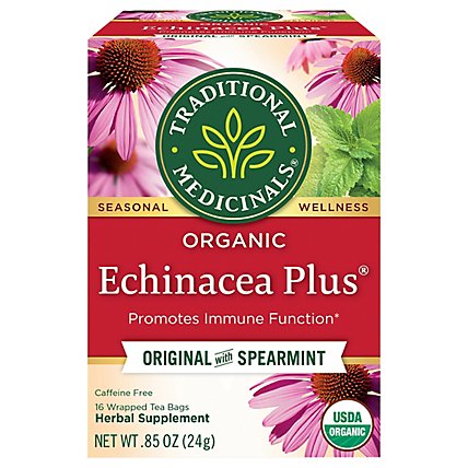 Traditional Medicinals Organic Echinacea Plus Herbal Tea Bags - 16 Count - Image 1
