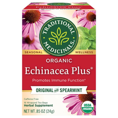 Traditional Medicinals Organic Echinacea Plus Herbal Tea Bags - 16 Count