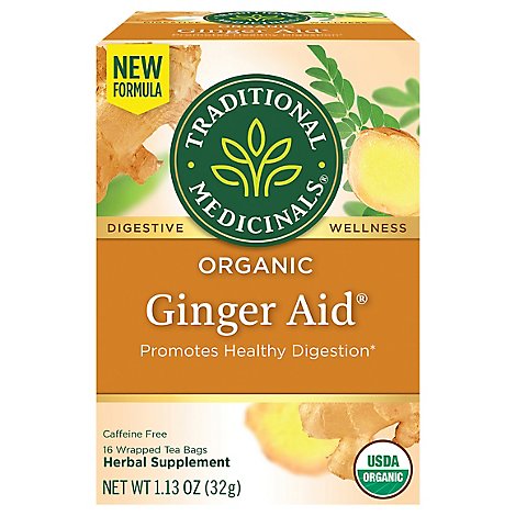 Traditional Medicinals Organic Ginger Aid Herbal Tea Bags - 16 Count
