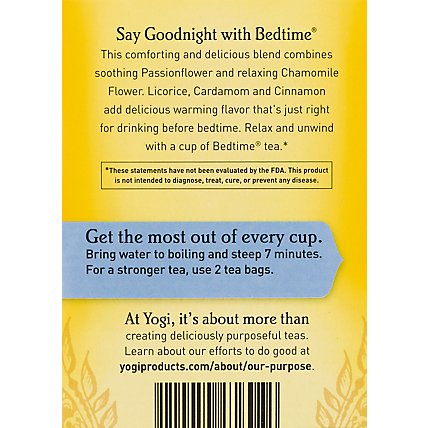 Yogi Herbal Supplement Tea Organic Bedtime 16 Count - 1.85 Oz - Image 5