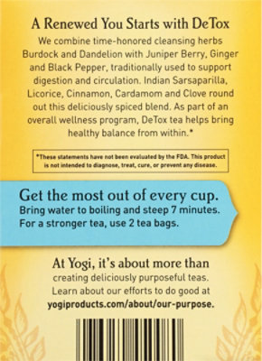Yogi Herbal Supplement Tea DeTox 16 Count - 1.02 Oz - Image 6