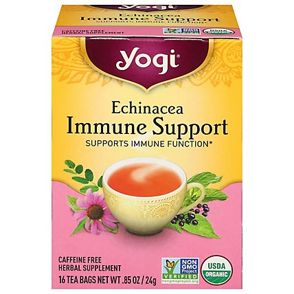 Yogi Herbal Supplement Tea Echinacea Immune Support 16 Count - 0.85 Oz - Image 2
