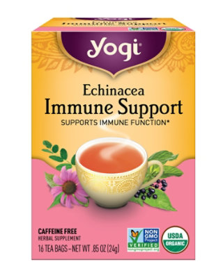 Yogi Herbal Supplement Tea Echinacea Immune Support 16 Count - 0.85 Oz ...