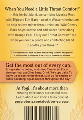 Yogi Herbal Supplement Tea Throat Comfort 16 Count - 1.27 Oz - Image 6
