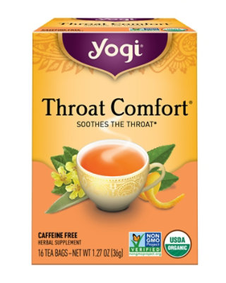 Yogi Herbal Supplement Tea Throat Comfort 16 Count - 1.27 Oz - Image 1