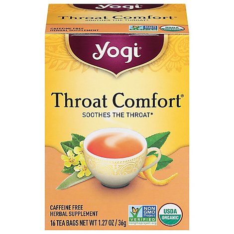 Yogi Herbal Supplement Tea Throat Comfort 16 Count - 1.27 Oz