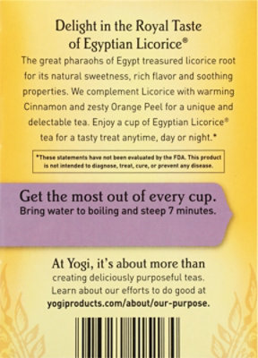 Yogi Herbal Supplement Tea Egyptian Licorice 16 Count - 1.27 Oz - Image 6