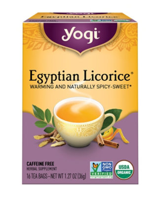 Yogi Herbal Supplement Tea Egyptian Licorice 16 Count - 1.27 Oz - Image 1