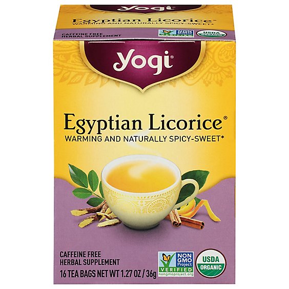 Yogi Herbal Supplement Tea Egyptian Licorice 16 Count - 1.27 Oz