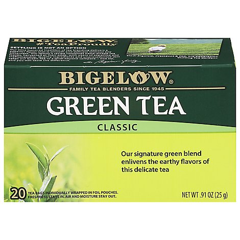 Bigelow Green Tea Bags Classic 20 Count - 0.91 Oz