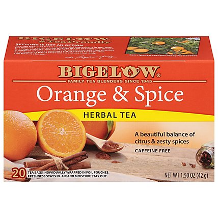 Bigelow Herbal Tea Caffeine Free Orange & Spice - 20 Count - Image 1