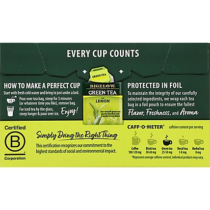 Bigelow Green Tea Bags with Lemon 20 Count - 0.91 Oz - Image 5