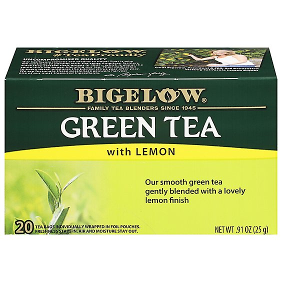 Bigelow Green Tea Bags with Lemon 20 Count - 0.91 Oz