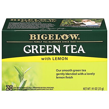 Bigelow Green Tea Bags with Lemon 20 Count - 0.91 Oz - Image 1