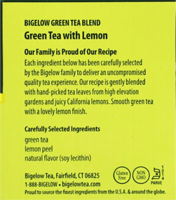 Bigelow Green Tea Bags with Lemon 20 Count - 0.91 Oz - Image 3