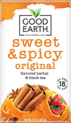 Good Earth Tea Herbal & Black Sweet & Spicy 18 Count - 1.43 Oz - Image 2