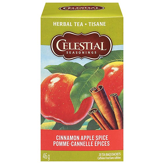 Celestial Seasonings Herbal Tea Bags Caffeine Free Cinnamon Apple Spice 20 Count - 1.7 Oz