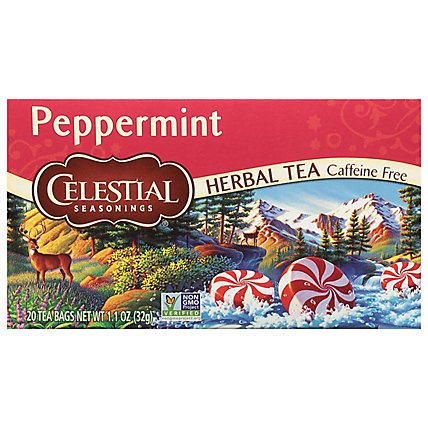 Celestial Seasonings Herbal Tea Bags Caffeine Free Peppermint 20 Count - 1.6 Oz - Image 1