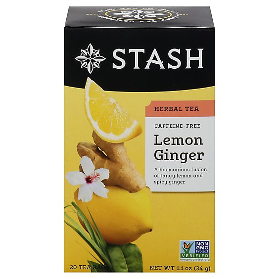 Stash Herbal Tea Caffeine Free Lemon Ginger - 20 Count