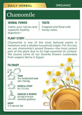 Traditional Medicinals Herbal Tea Organic Chamomile - 16 Count - Image 4