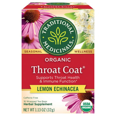 Traditional Medicinals Organic Throat Coat Lemon Echinacea Herbal Tea Bags - 16 Count - Image 3