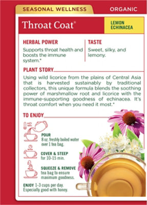 Traditional Medicinals Organic Throat Coat Lemon Echinacea Herbal Tea Bags - 16 Count - Image 3