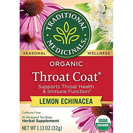 Traditional Medicinals Organic Throat Coat Lemon Echinacea Herbal Tea Bags - 16 Count - Image 2