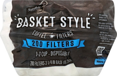 Signature SELECT Coffee Filters Basket Style 8-12 Cup - 200 Count - Image 1