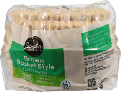 Signature SELECT Coffee Filters Basket Style Brown 8-12 Cup - 200 Count - Image 3