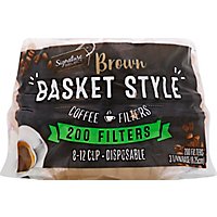 Signature SELECT Coffee Filters Basket Style Brown 8-12 Cup - 200 Count - Image 2