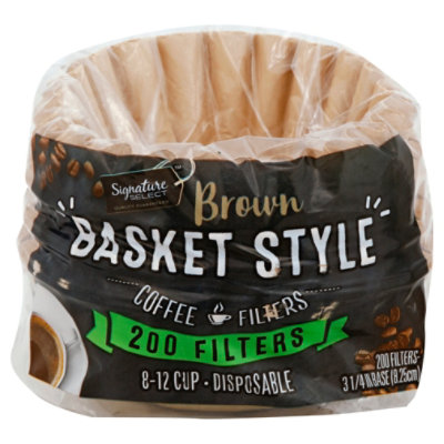 Signature SELECT Coffee Filters Basket Style Brown 8-12 Cup - 200 Count - Image 1