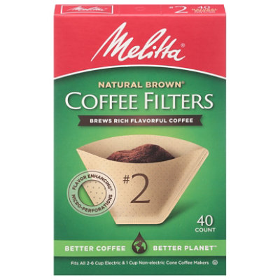 Melitta Coffee Filters Cone Natural Brown No. 2 - 40 Count - Image 1